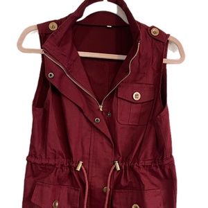 Burgundy Cargo Vest
